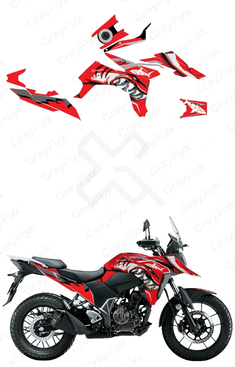 Shark Edition Full Body Sticker Compatible with V Strom 250 | Made in Premium Gloss Vinyl with FPF (Fade Protection Film), Waterproof, Precut Sticker, Pack of 1 Compatible with Both Side